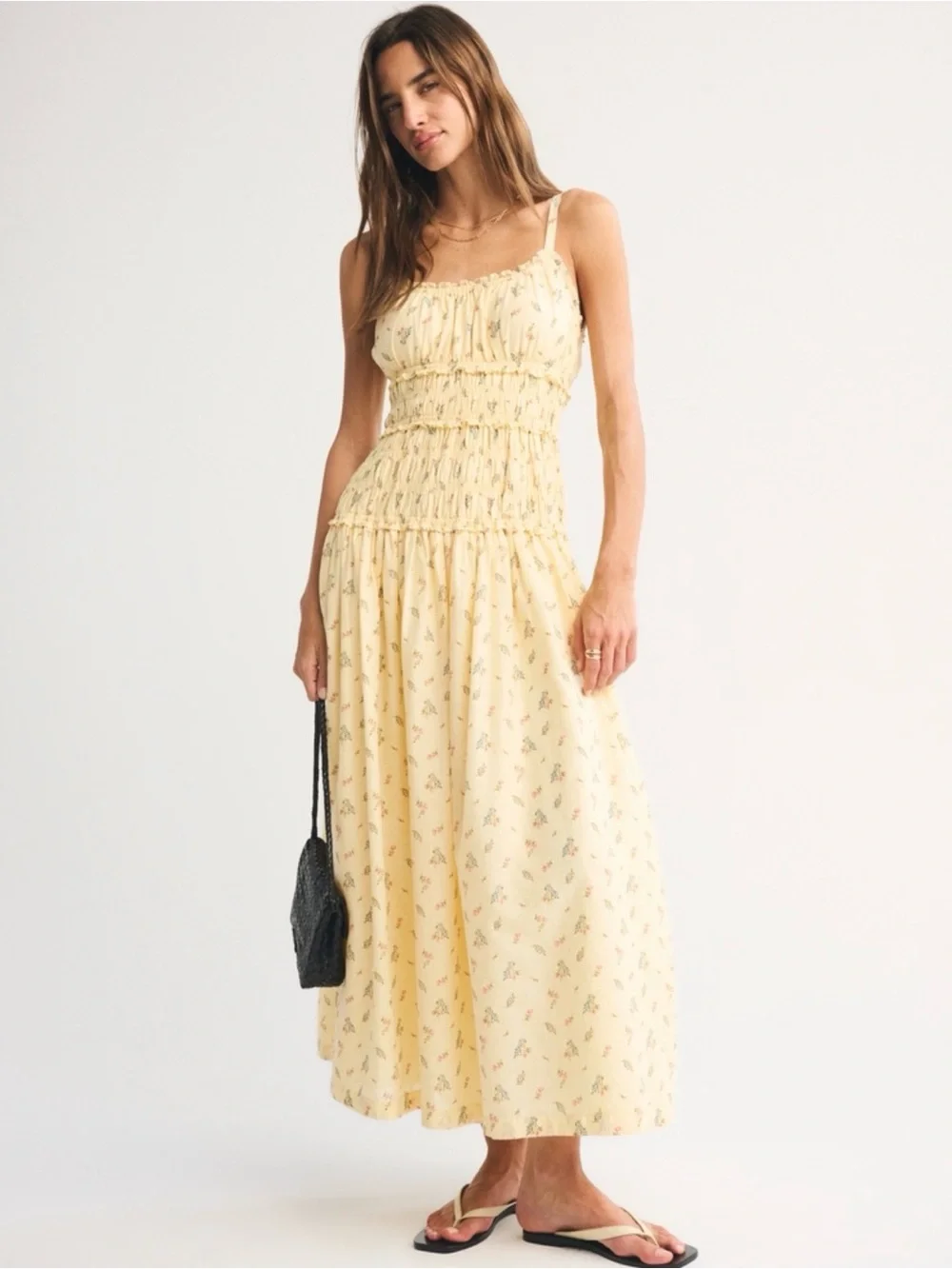 Abercrombie Bra-Free Smocked Drop-Waist Maxi Dress